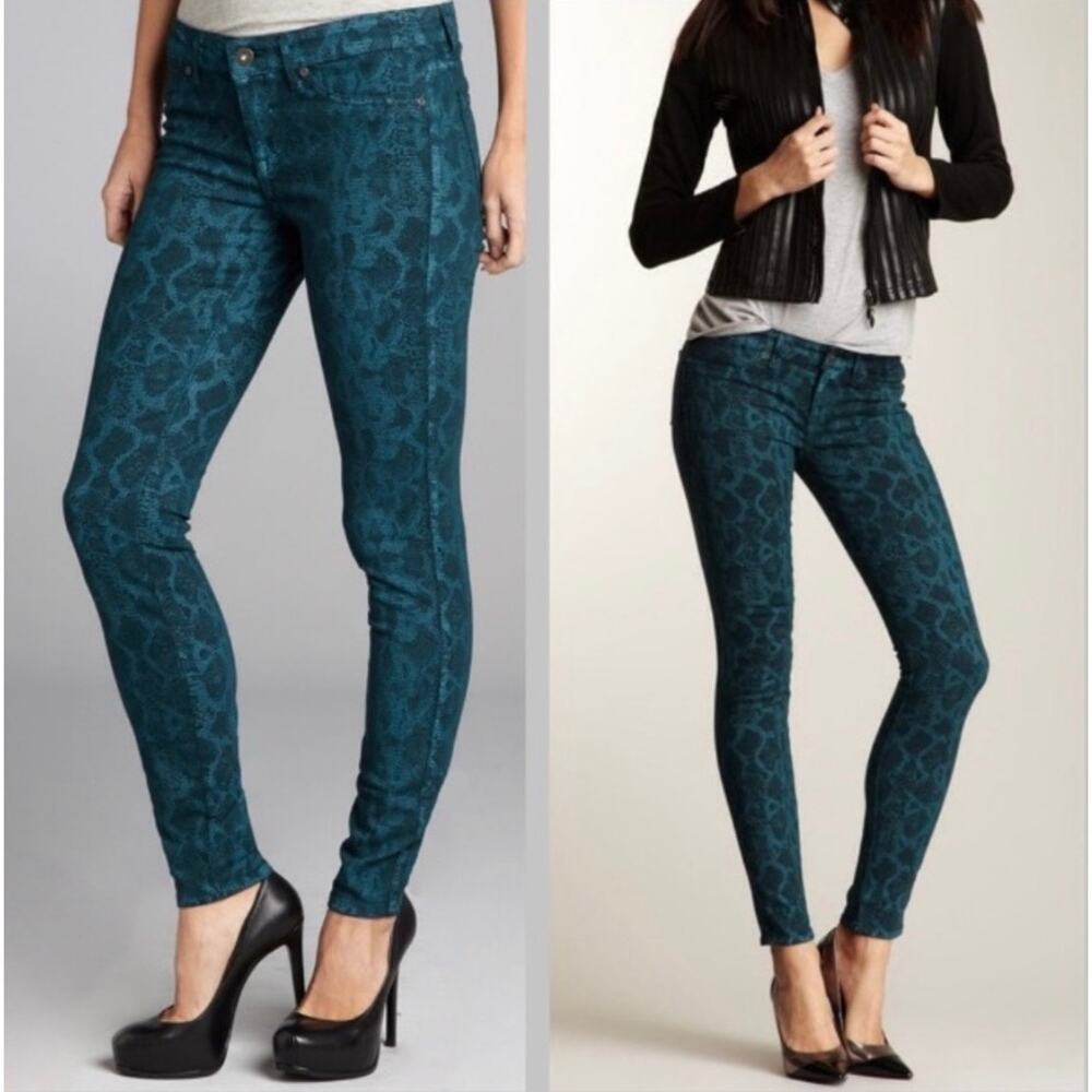 Rich & Skinny Printed  Python Skinny Jeans SZ 26
